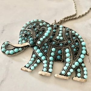Turquoise Stone Elephant necklace
